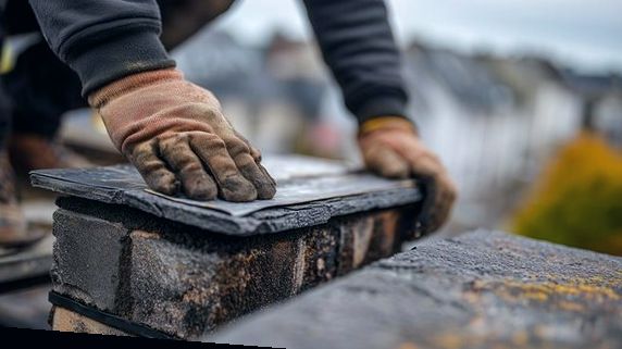 Finishing a wash coat on a rebuilt chimney crown